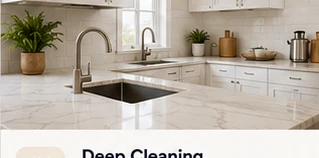 Freshly deep-cleaned kitchen